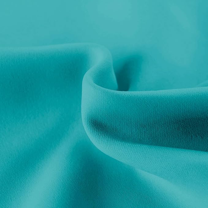 Hiasan Blackout Valance Curtains for Solid Room Darkening Rod Pocket Valances for Windows, 60 x 18 Inches Length, Turquoise, 1 Panel - Image 3