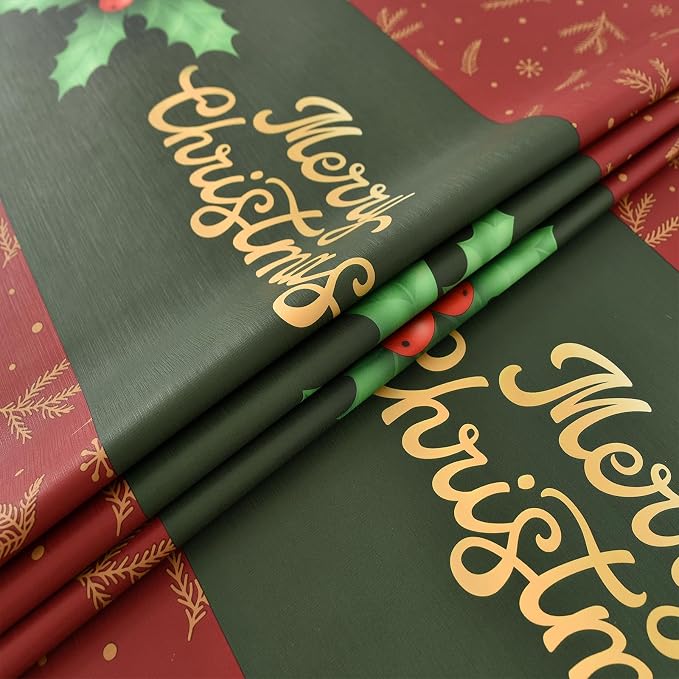 Christmas Tablecloth Heavy Duty Vinyl Red 54x72 inch Square Christmas Table Cloth Reusable Waterproof Foldable Plastic Tablecloths PVC Xmas Table Cover for New Year Party Decor - Image 7