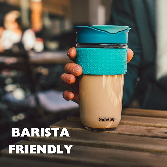 Large Travel Mug - Reusable Insulated Coffee Mug - 18oz/530ml BPA-Free Hot Drink Travel Mug with Lid & Silicone Band (Blue, 18oz)