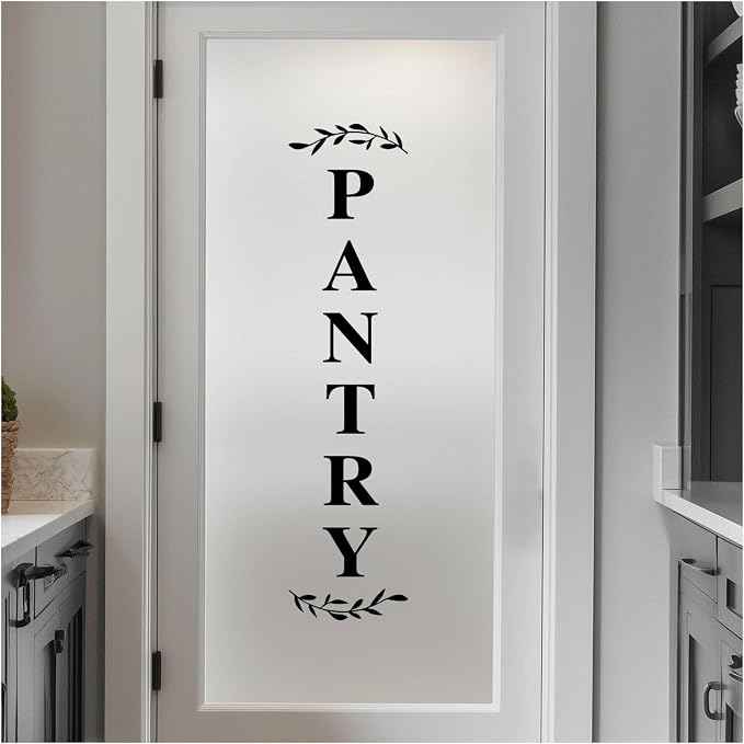 Pantry Door Decal – Black Vinyl Kitchen Sticker – Farmhouse Pantry Room Door Sign for Kitchen Wall or Glass, 27.5 x 6.6 Inch by Handmadewithlove