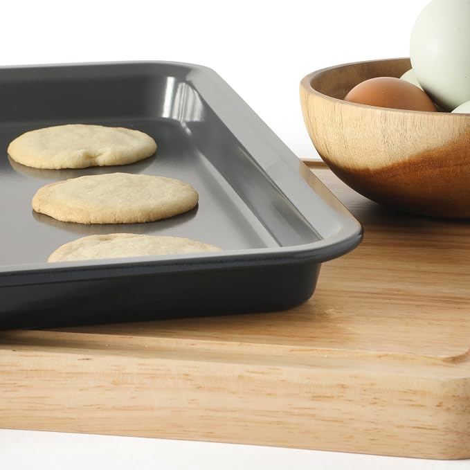 Calphalon Legacy 18 x 13 Inch PFA Free Nonstick Cookie Sheet Baking Pan in Blue, Durable Heavy Gauge Steel Bakeware for Even Heating, Oven Safe Baking Tray for Cookies - Image 5