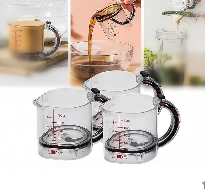 4-in-1 Adjustable Measuring Cup, All-in-One Kitchen Tool for Liquid and Dry Ingredients with Leveling Scraper, Collapsible Space-Saving Design, Easy to Clean for Baking & Cooking (3)