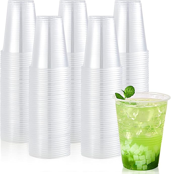 Lilymicky 260 Pack 16 oz Clear Plastic Cups, Cold Disposable Plastic Drinking Cups for Parties, Picnic, BBQ, Travel, and Events