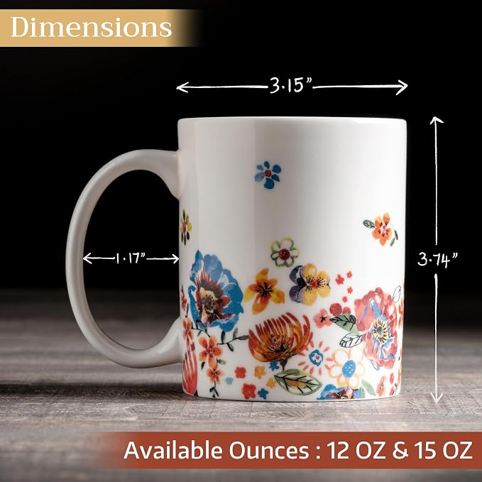 Maison d' Hermine Coffee Mug with Handles Tea Cups (12 Ounce, Pack of 1) - Image 4
