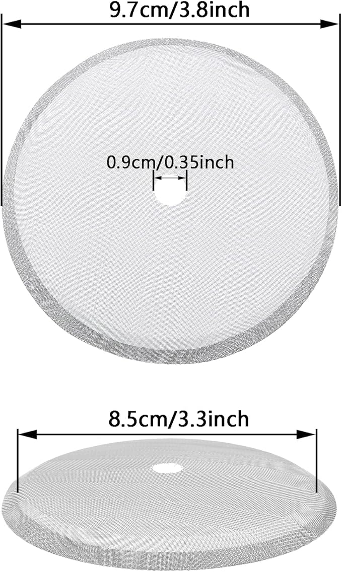 6pcs French Press Replacement Filter Screen 3.8 inch 0.35 inch Hole Stainless Steel Coffee Filter Mesh for French Press Coffee Makers