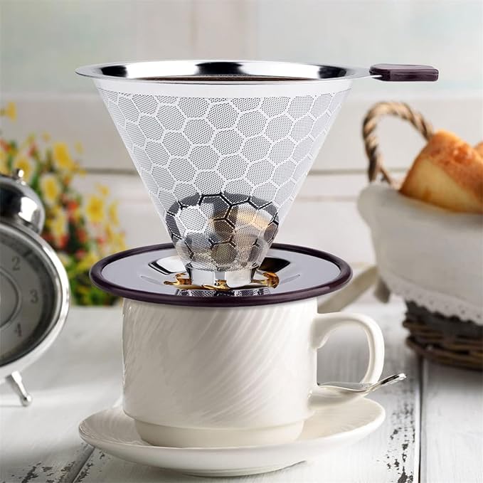 Stainless Steel Coffee Filter Reusable Strainers Dripper Manual Brewing Supplies Stainless Steel