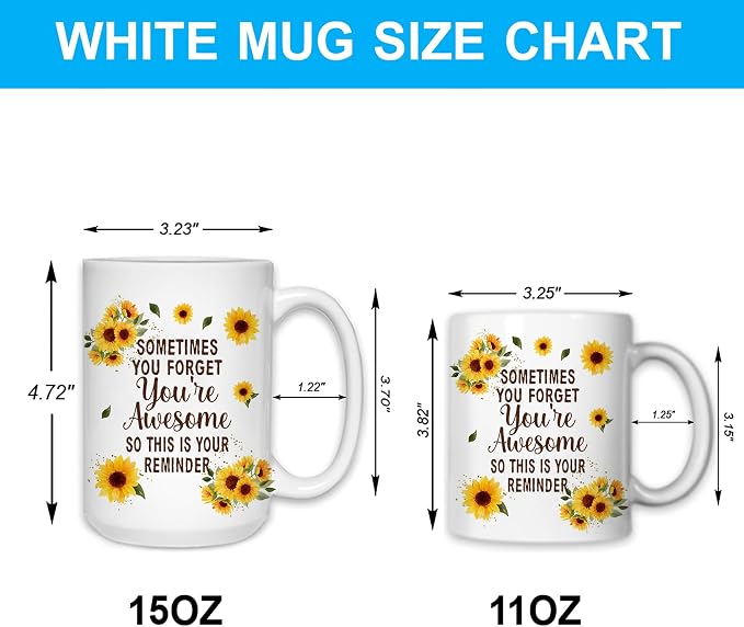 Hyturtle Personalized Gnome Mug Gifts For Gnome Lover, Thank You Gift Ideas | Cool Birthday Gifts For Women - Motivational Sunflower Custom Name 11oz White Ceramic Coffee Tea Mug, Comfort grip handle - Image 5