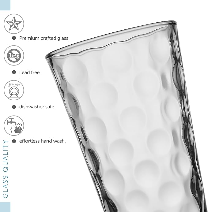 Melrose 24-Piece Family Drinking Glasses Set - Everyday Drinking Glassware Set with Highball Cooler, DOF, Juice Glasses and Shot Glasses - 6 Each Free Replacement for Damaged Glasses During Shipping - Image 6