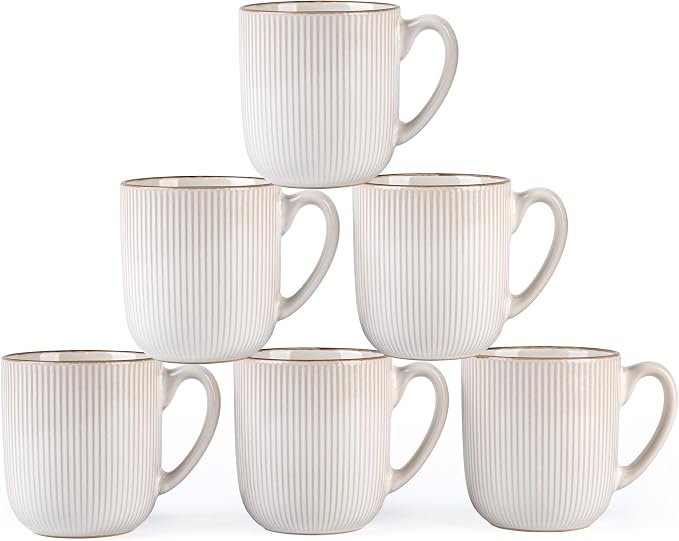 GBhome Ceramic Coffee Mugs Set of 6, 12oz Handmade Ceramic Coffee Mugs Set with Gradient color for Latte/Tea/Beer/Hot Cocoa, Dishwasher & Microwave Safe by GBhome