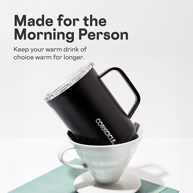 Corkcicle x Rifle Paper Co. Triple Insulated Coffee Mug with Lid & Handle - Keeps Beverages Hot for 3+ Hours - Gift for Mom - Great for Mother's Day or Christmas - 16 oz - Peacock Blue - Image 6