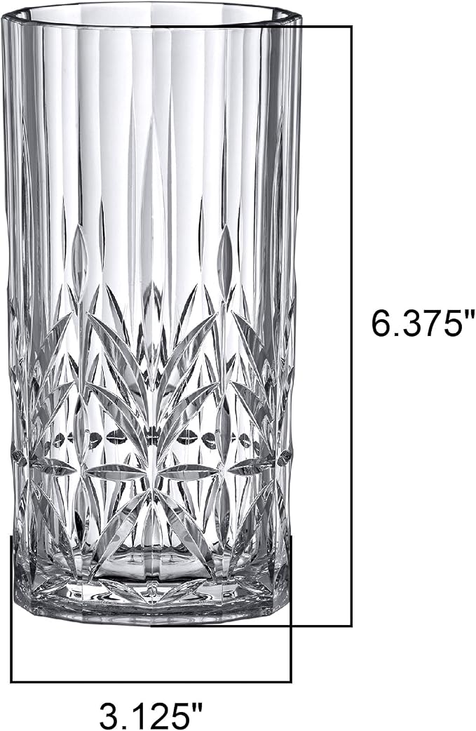 Amazing Abby - Vika - 18-Ounce Plastic Highball Glasses (Set of 6), Plastic Cocktail Glasses, Reusable, BPA-Free, Shatter-Proof, Dishwasher-Safe, Perfect for Poolside, Outdoors, Camping, and More - Image 5