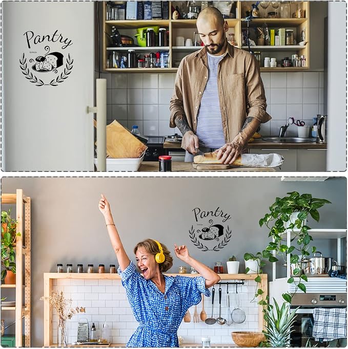 SUPERDANT Pantry Wall Decor Bread Food Vinyl Wall Stickers Olive Branches Sticker Pantry Art Sign Decor Kitchen Wallpaper Decals for Home Restaurant Coffee Shop Store Office Decorations 12x11in - Image 6