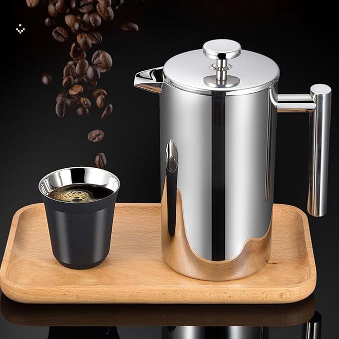 Coffee Brewer - Double-Layer Filtration System with Thermal-Safe Glass, Smooth Cold Brew & Tea Extraction for Men Women Baristas Enthusiasts, Perfect for Kitchen Café Office Travel Apartment