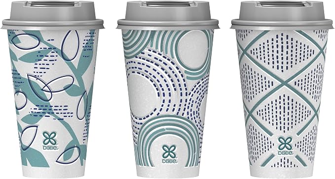 Dixie To Go Paper Coffee Cups With Lids, 16 oz, 108 Count (6 packs of 18 cups), Disposable Insulated Paper Cups for On-The-Go Hot or Cold Beverages - Image 3