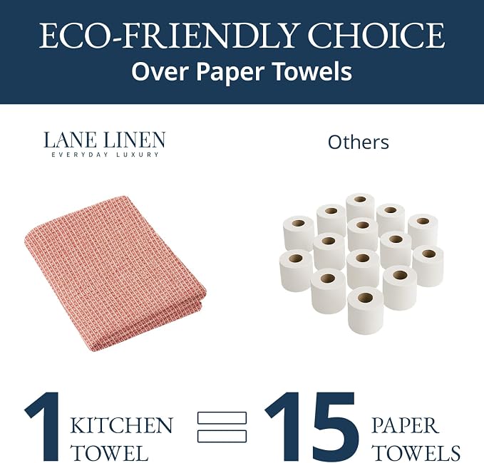 LANE LINEN 100% Cotton Kitchen Towels Set, 6-Pack – Premium, Absorbent, Quick-Drying Dish Towels, Tea Towels, 18" x 28" - Red - Image 7