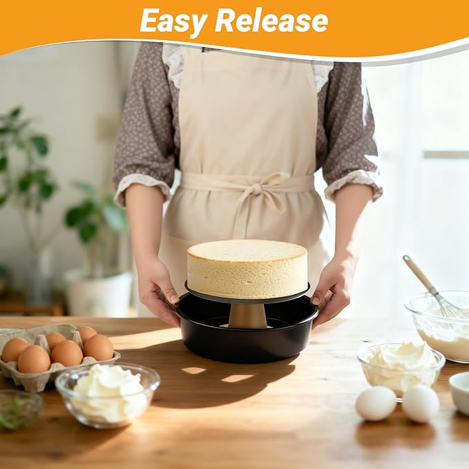 Beasea Round Cake Pans, 3 Pack 10 Inch Nonstick Carbon Steel Round Cake Pan with Removable Bottom, Baking Mold Tin for Cheesecake - Image 5