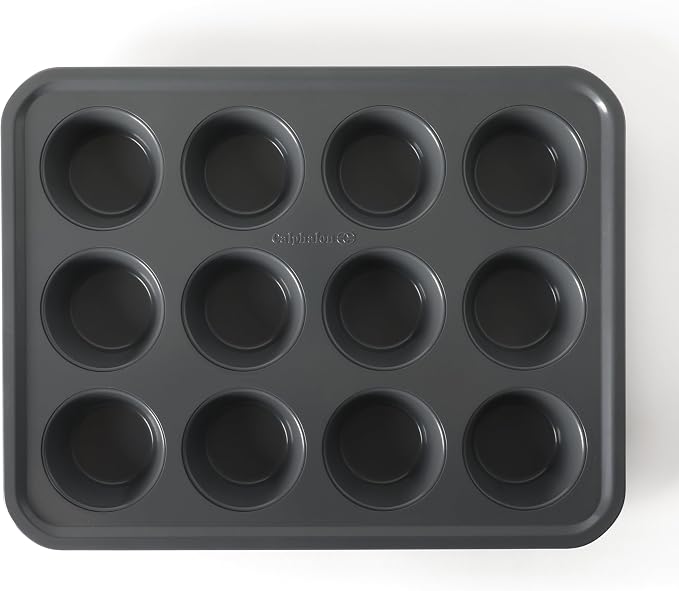 Calphalon Legacy 12 Cup PFA Free Nonstick Cupcake Muffin Pan Baking Pan in Blue, Heavy Gauge Steel Bakeware for Even Heating, Oven Safe Muffin Tray for Cupcakes - Image 7