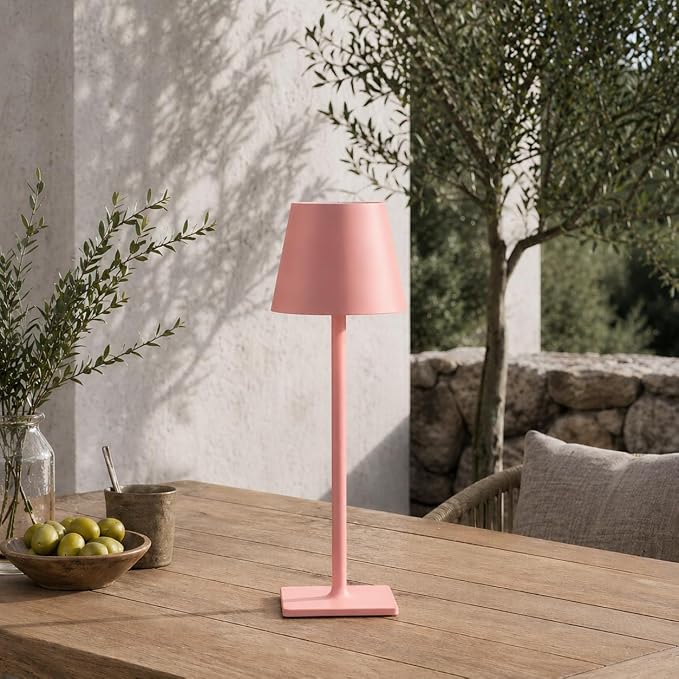 Yogaret Pink Cordless Table Lamps, 6000mAh Rechargeable Battery, 2 Pack | Portable table lights set of 2 wireless battery operated lamps for indoor tables, patio, restaurant, dinner and kitchen use - Image 5