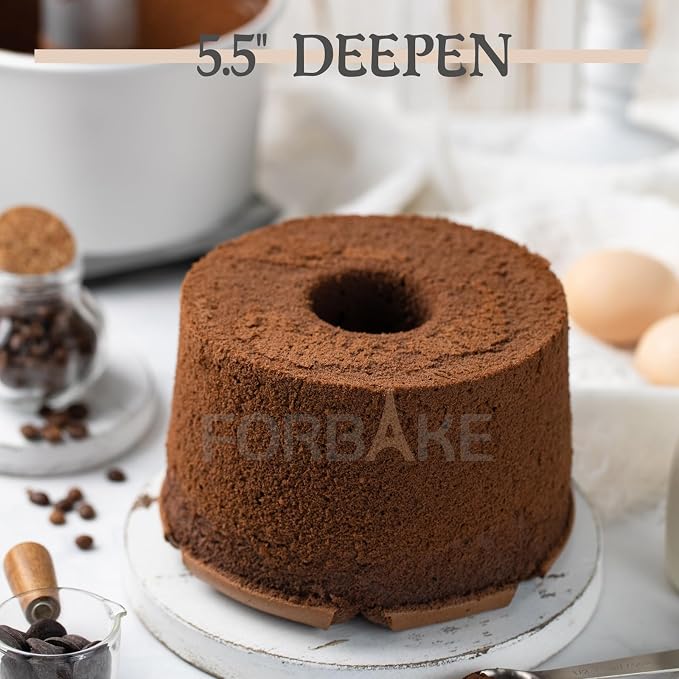 7-Inch Chiffon Cake Pan, Anodized Aluminum with 2 Removable Bottoms | Flat and Tube Bottom Inserts for Chiffon, Angel Food and Sponge Cakes - Image 4