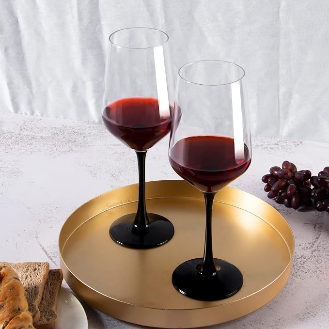 YANGNAY Wine Glasses with Black Stem & Base, Set of 8, 17 Oz Wine Glasses for Red Wine, Unique Gifts for Wine Lovers, Dishwasher Safe - Image 7
