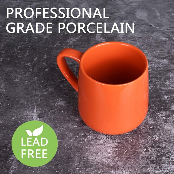 Bosmarlin Glossy Ceramic Coffee Mug, Tea Cup for Office and Home, 18 oz, Suitable forDishwasher and Microwave(Orange, 1) - Image 2