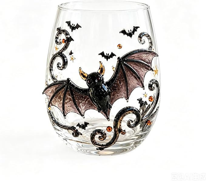 3D Halloween Autumn Glass Art Cup,Stemless Holiday Glassware Collection | Fantasy Fall Witch Wine Glasses,Holiday Printed Table Ornaments,Magical Halloween Home Decor Gifts for Various Beverages by Unknown