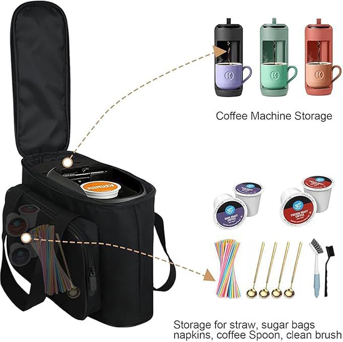 And Shockproof Portable Cover for Single Serve Coffee Machines Featuring Thick Cushioning and Sturdy Structure Accessory Storage - Image 7