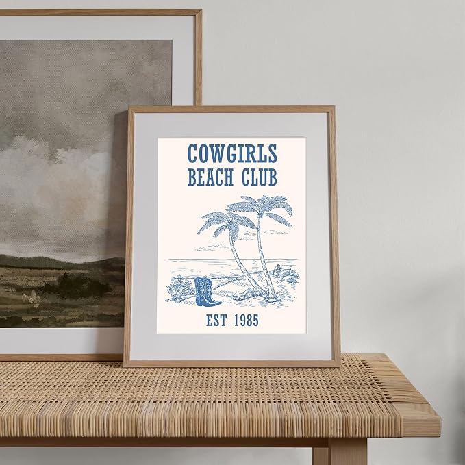 XOCUUI Light Blue Coquette Trendy Preppy Wall Art Prints, Coastal Granddaughter Wall Art for Girls Dorm, Blue Coquette Posters for Girls Bedroom Dorm, 8x10 Unframed - Image 3