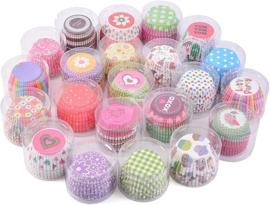 500 Packs Random Colorful Premium Greaseproof Cupcake Liners No Muffin Pan Needed Cupcakes by Gabkey
