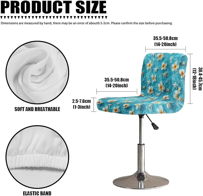 Sea Starfish Flower Soft Bar Stool Slipcovers Non Slip Waterproof Bar Stool Chair Covers with Elastic Band for Dining Room Chairs - Image 7