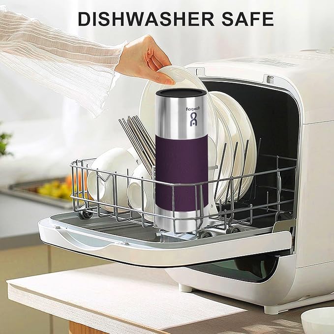 Travel Coffee Mug with 360°Lid, Travel Coffee Tumbler 16 oz Leak Proof, Stainless Steel Insulated Travel Mugs for Hot and Cold Spill Proof Leak Proof (Purple) - Image 8