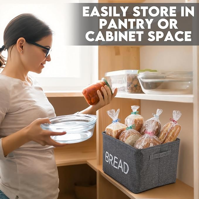 17 Pcs Bread Basket Sets, Bread Storage Bin for Pantry Shelves with 16 Pcs 2 Inch Chip Clips, Kitchen Basket Organizer for Home, Chips, Popcorn, Candy, Pretzels - Image 6