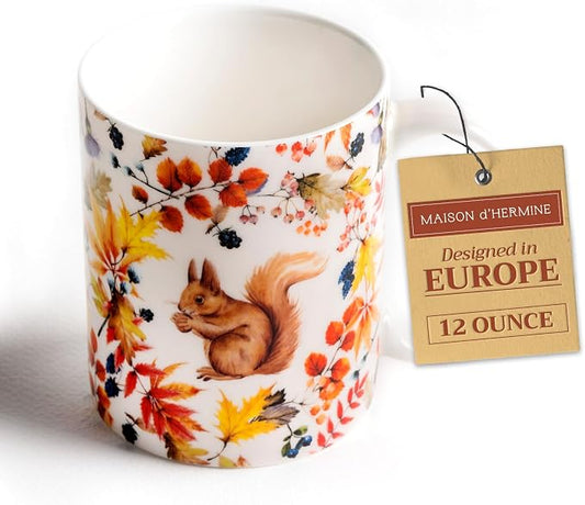 Maison d' Hermine Coffee Mug with Handles Tea Cups (12 Ounce, Pack of 1) | Fine Bone China Coffee Mugs for Hot Beverages Cappuccino Latte Home Restaurant Hotel Spring Summer -Sous-Bois - Foret by MaisondHermine