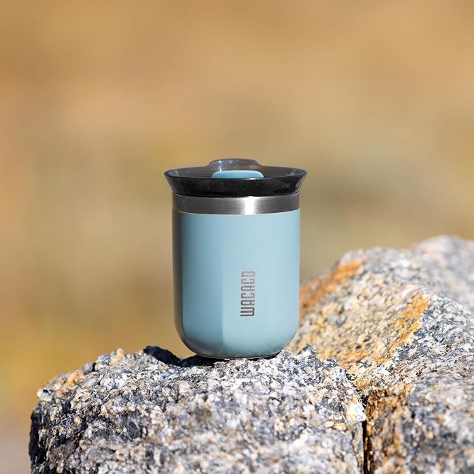 WACACO Octaroma Classico Vacuum Insulated Coffee Mug, Double-wall Stainless Steel Travel Tumbler With Drinking Lid, 6 fl oz (180ml), Cadet Blue - Image 4