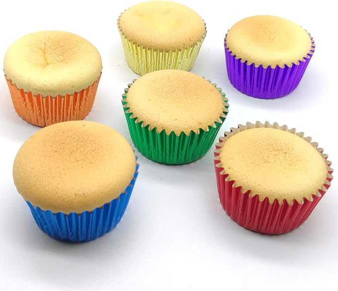 Rainbow 6 Bright Colors Standard Cupcake Liners Muffin Foil Paper Baking Cups, 120-Count - Image 4