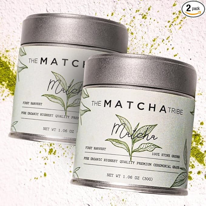 Ceremonial Grade Matcha Powder Set – 2 Pack First-Harvest Stone-Ground Matcha Green Tea from Japan | Premium Ceremonial Matcha | 2 × 30g Tins