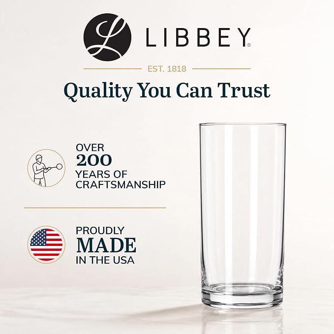 Heavy Base Drinking Glasses Set of 8, Weighted Clear Water Cups | 15.5 oz Capacity for Water, Juice, Soda, Cocktails, and More with Weighted Base and Dishwasher-Safe Cleanup - Image 8