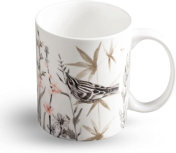 Maison d' Hermine Coffee Mug with Handles Tea Cups (15 Ounce, Pack of 1) | Fine Bone China Coffee Mugs for Hot Beverages Cappuccino Latte Home Spring Summer -Meadow Florals - Brown - Meadow Mornings - Image 9