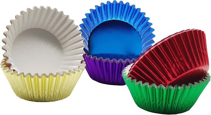 Rainbow 6 Bright Colors Standard Cupcake Liners Muffin Foil Paper Baking Cups, 120-Count - Image 3