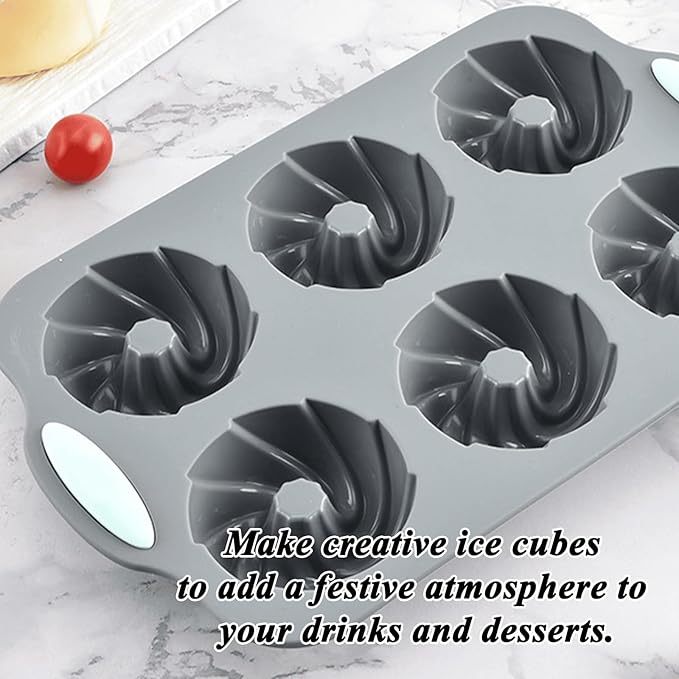 Christmas Wreath Ice Mold Silicone Tray - 6 Hole DIY Holiday Baking Pan for Festive Drinks, Chocolate Making - Easy Release & Clean, Cold & Heat-Resistant Reusable for DIY Crafts, Desserts (Style3)