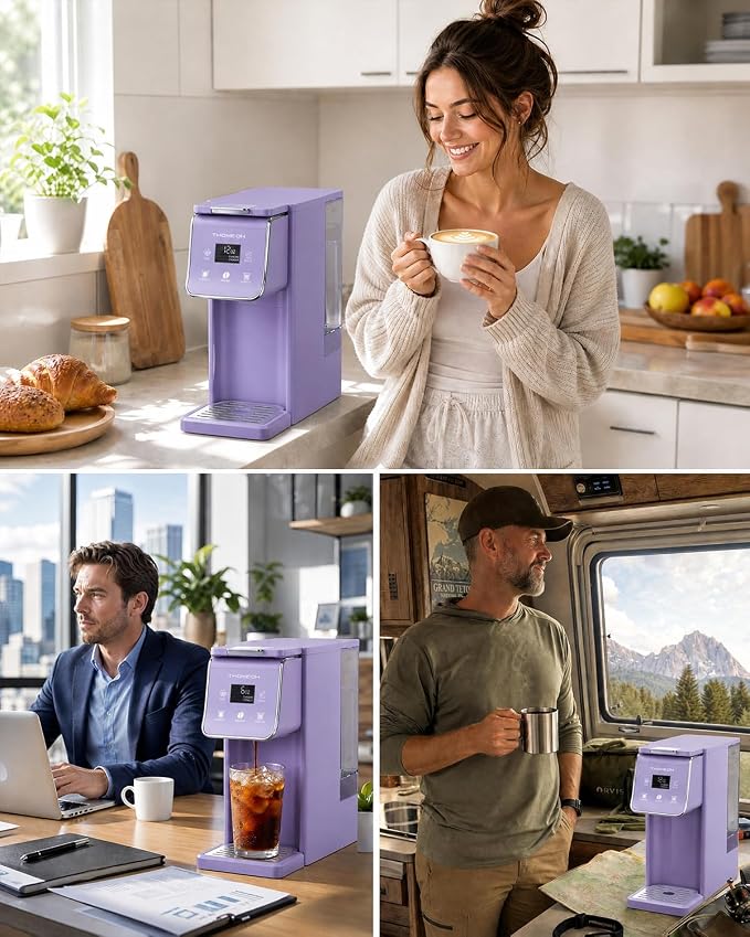K Cup Coffee Maker, Single Serve Hot & Iced for K-Cup & Grounds | 52oz Removable Reservoir, Single Cup Coffee Maker with Bold Setting, 6-14oz Brew Sizes, Reusable Filter, Compact, Purple - Image 8