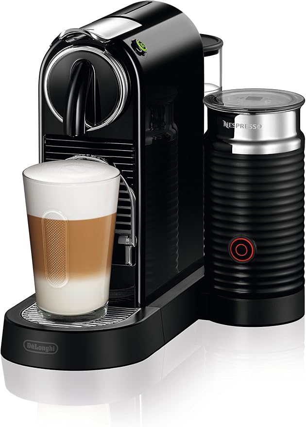 Nespresso CitiZ Coffee and Espresso Machine by De'Longhi with Milk Frother, Black, 9.3 x 14.6 x 10.9 inches | Limousine black espresso machine with integrated milk frother for cappuccinos and lattes. 19 bar pump with fast heat-up. - Image 2