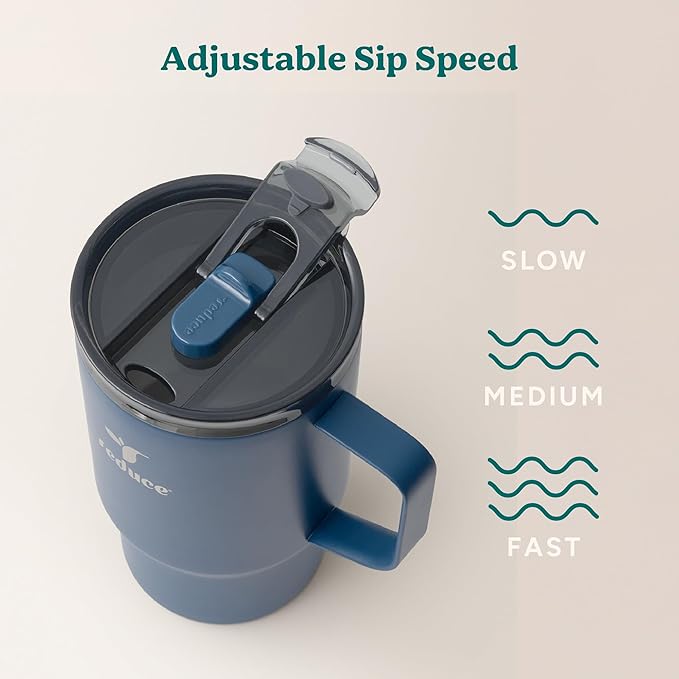 Reduce Hot1 18 oz Hot1 Stainless Steel Insulated Mug with Temperature Adjusting Lid - Dual-Wall Vacuum, Cupholder Friendly - Keeps Drinks Hot for 6 Hours - Ideal for Coffee, Tea & Other - Mineral Blue - Image 5
