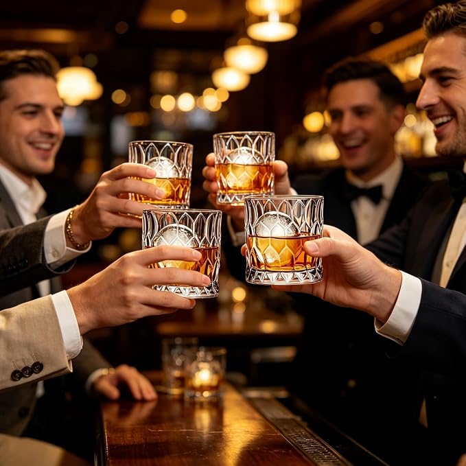Large Whiskey Glasses 17 oz, Gifts for Men Large Crystal Old Fashioned Tumblers with Heavy Base, Unique Diamond Pattern Glassware Set for Bourbon Scotch Drinks, 500ml 1-Pcs - Image 7