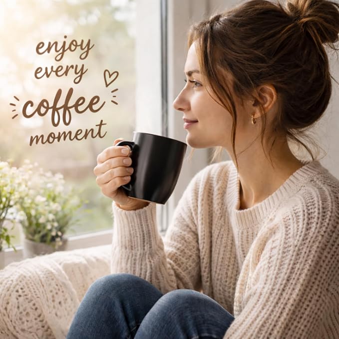 AmorArc Coffee Mugs Set of 6, 12oz Ceramic Coffee Mugs for Man, Woman, Dad, Mom, Modern Coffee Mugs Set with handle for Tea/Latte/Cappuccino/Milk/Cocoa. Dishwasher&Microwave Safe, Multi - Image 6