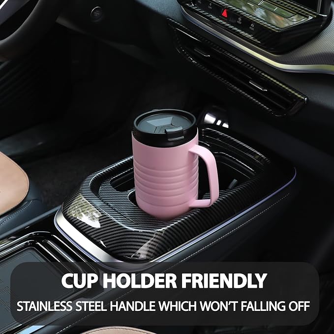 HAUSHOF 24 oz Travel Mug with Handle, Stainless Steel Vacuum Insulated Coffee Double Wall Travel Mugs with Leakproof Lid, BPA Free - Image 2