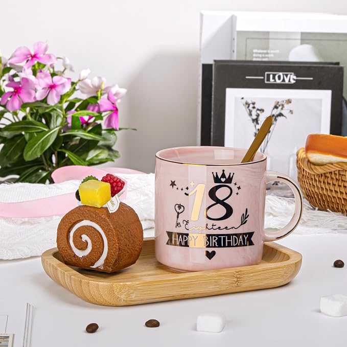18th Birthday Gifts for Girls, 18 Year Old Girl Birthday Gifts, 14 Oz Mug | Unique Gift Ideas for 18 Year Old Girl Daughter, Niece, Granddaughter, Presents for 18th Birthday, with Spoon Card Gift Box - Image 5