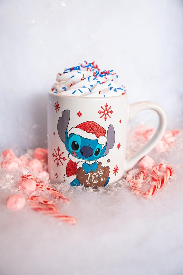 Silver Buffalo Disney Lilo and Stitch Santa Glitter, Ceramic Mug, 14oz | Dressed as, Christmas, Holiday Joy, 0.4 Liters - Image 11