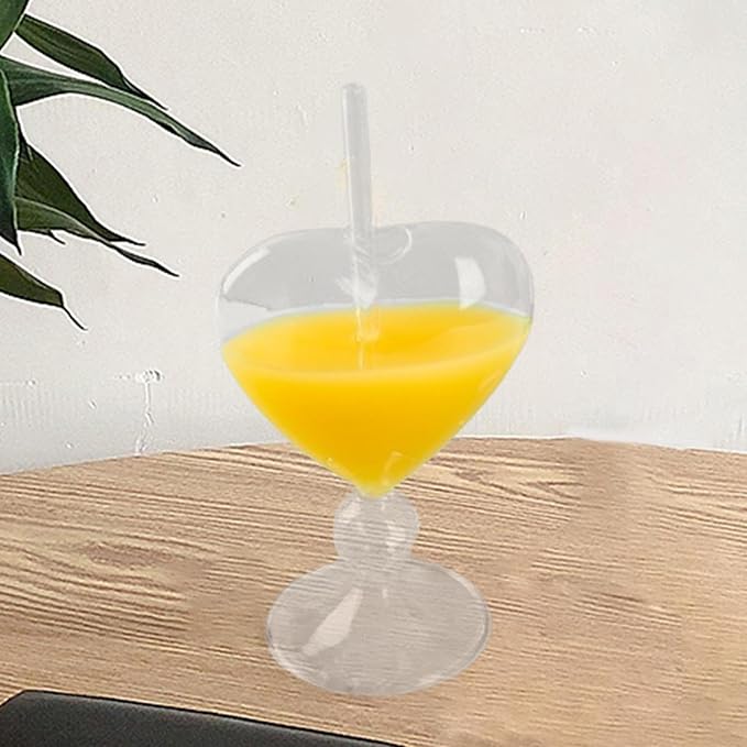 Heart Shaped Cocktail Glass Drink Mug Wine Glass Cup Tumbler Handmade Glassware Thickened Glass Heat Resistant Dishwasher Safe Suitable for Home bar - Image 7