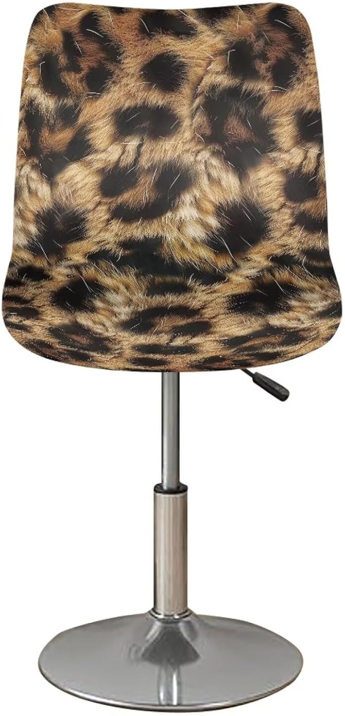 Leopard Bar Stools Set of 2 Bar Stool Slipcovers Non Slip Dining Chair Slipcover Swivel Chair Seat Covers Home Kitchen Furniture Protector - Image 2